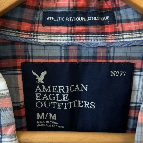 Men's Red and Blue Plaid Shirt - Picture 2 of 8